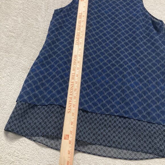 CAbi Scallop Mermaid Scale Layered Tank Top Sleeveless Blouse Navy 3783 Small - Picture 7 of 12